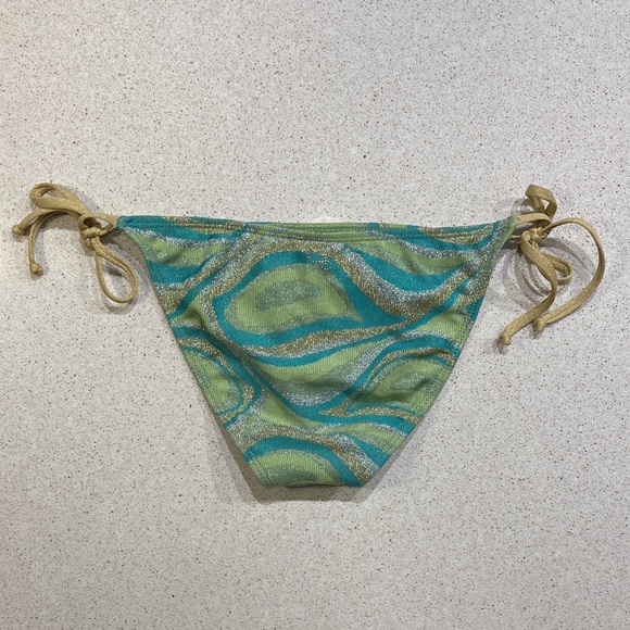 Guess Gold, Silver, & Green Bikini Bottoms, size small - Picture 7 of 12